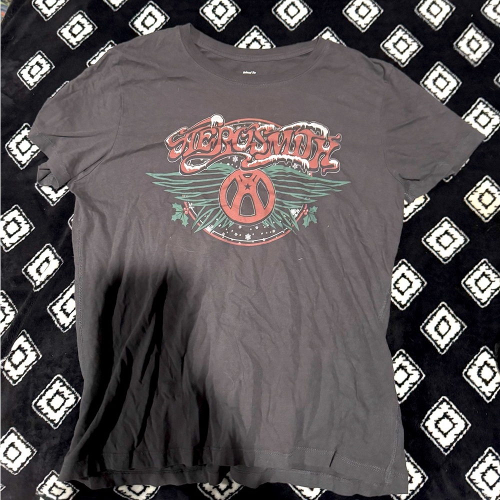 Abercrombie & Fitch “AeroSmith” graphic tee- FADED BLACK/ NAVYISH